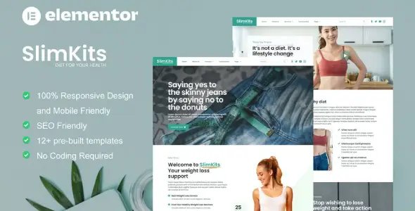 Slimkits – Weight Loss & Diet Program Elementor Template Kit