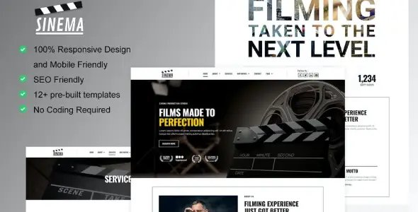 Sinema – Film Maker & Movie Studio Elementor Template Kit
